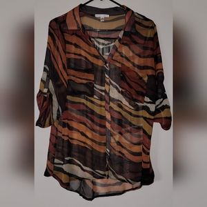 Multi Colored Button Up Blouse